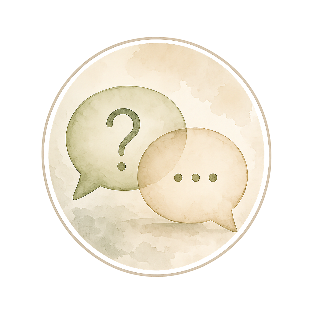 Ikon med pratbubblor – symboliserar FAQ.